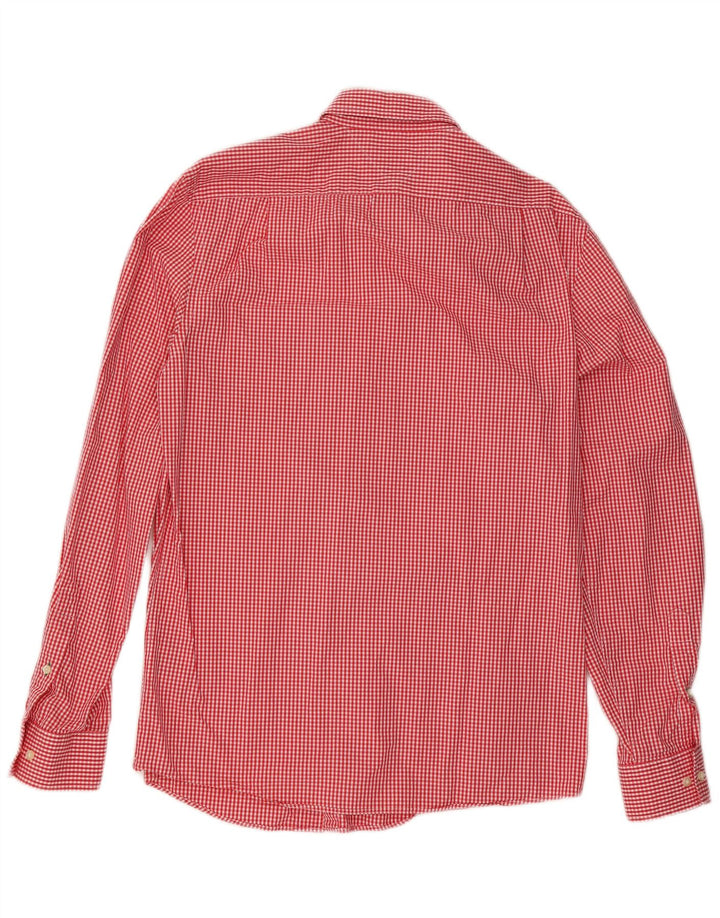 Tommy Hilfiger Mens Slim Fit Shirt Size 15 1/2 Medium Red Gingham