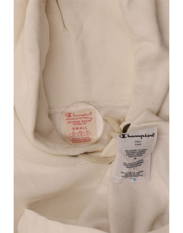 Champion Mens Reverse Weave Hoodie Jumper Small White Cotton