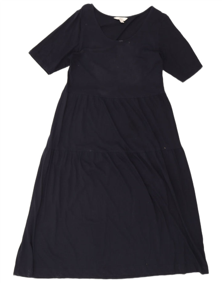 Marks & Spencer Womens Regular Maxi Dress UK 14 Medium Navy Blue Cotton