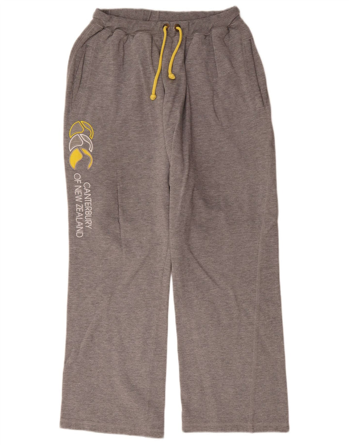 Canterbury Mens Graphic Tracksuit Trousers Medium Grey Flecked Cotton