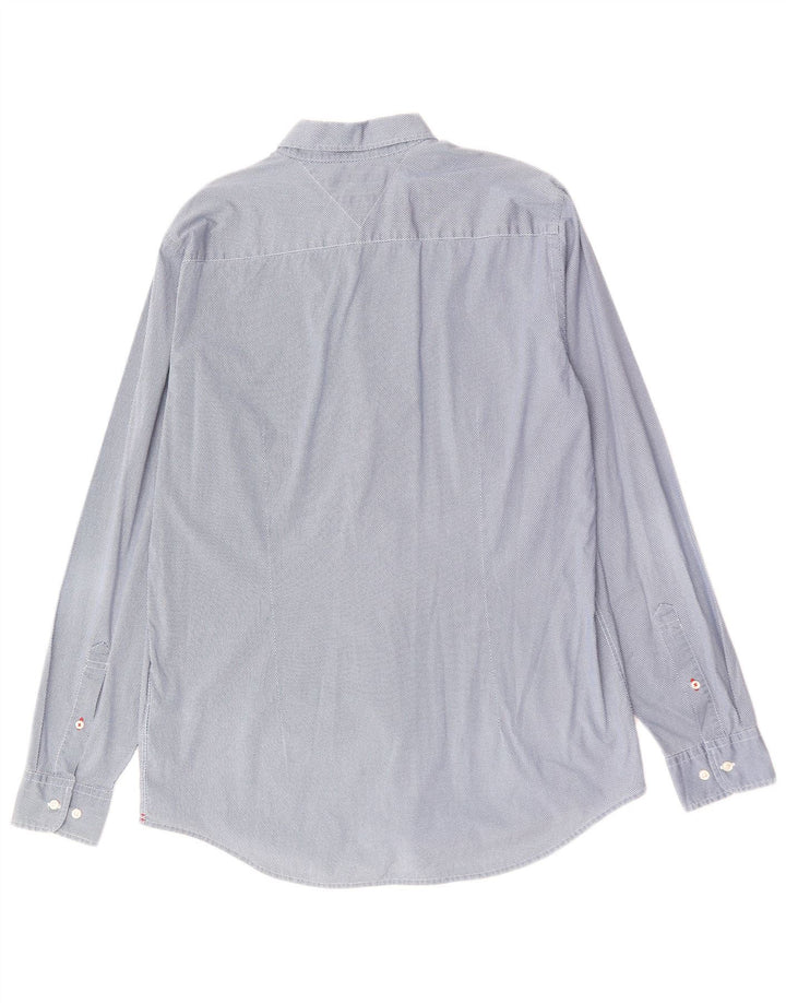 Tommy Hilfiger Mens Slim Fit Shirt XL Blue Spotted Cotton