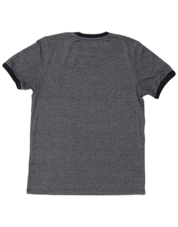 SUPERDRY Mens Graphic T-Shirt Top Medium Navy Blue Flecked Cotton