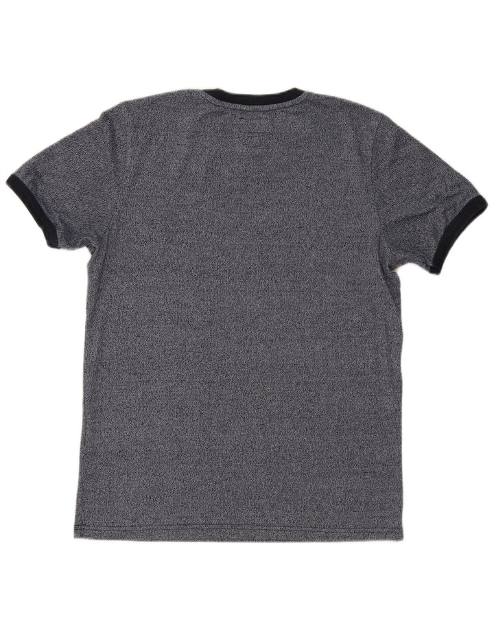 SUPERDRY Mens Graphic T-Shirt Top Medium Navy Blue Flecked Cotton