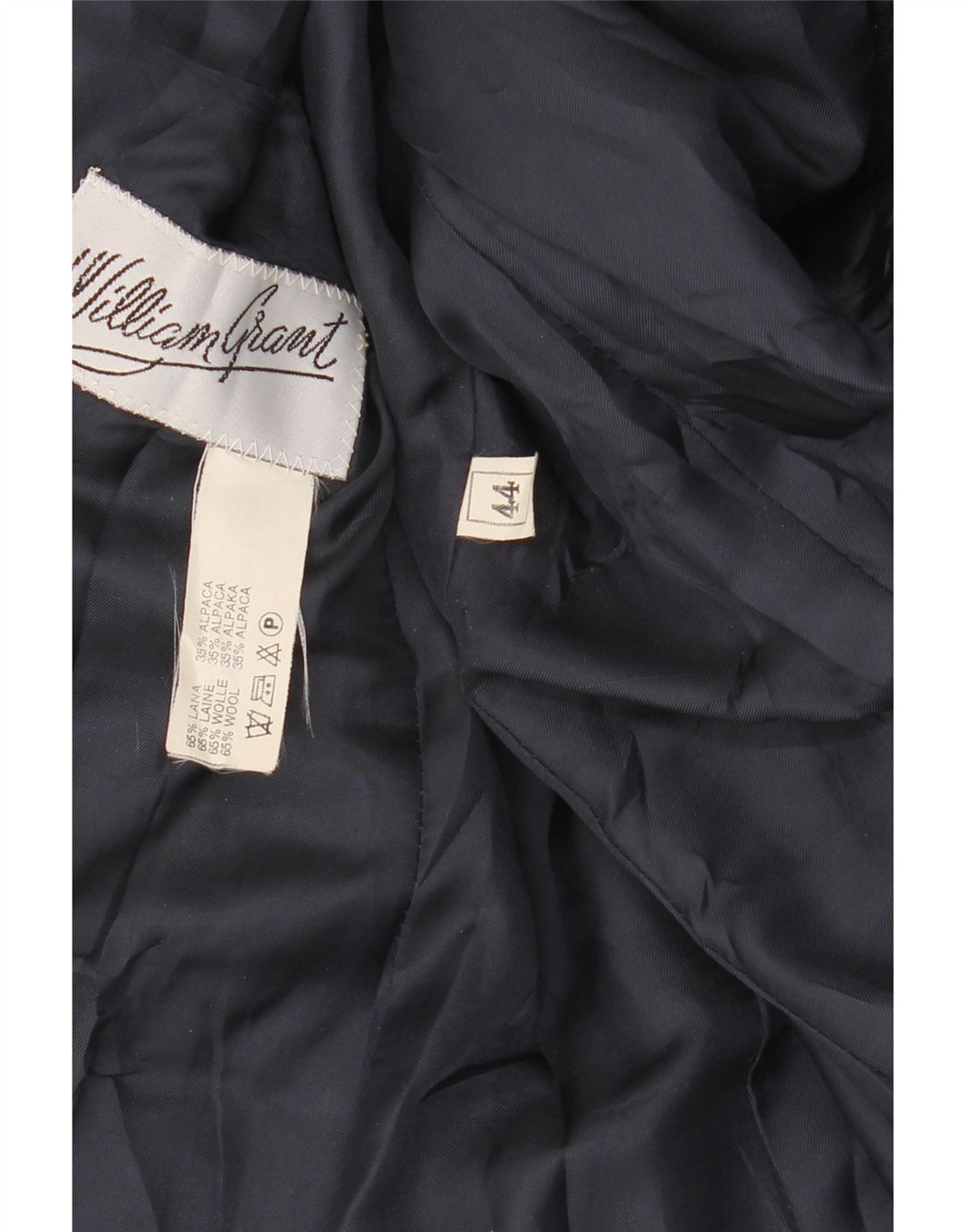 VINTAGE Womens 2 Button Blazer Jacket IT 44 Medium Navy Blue Check Wool