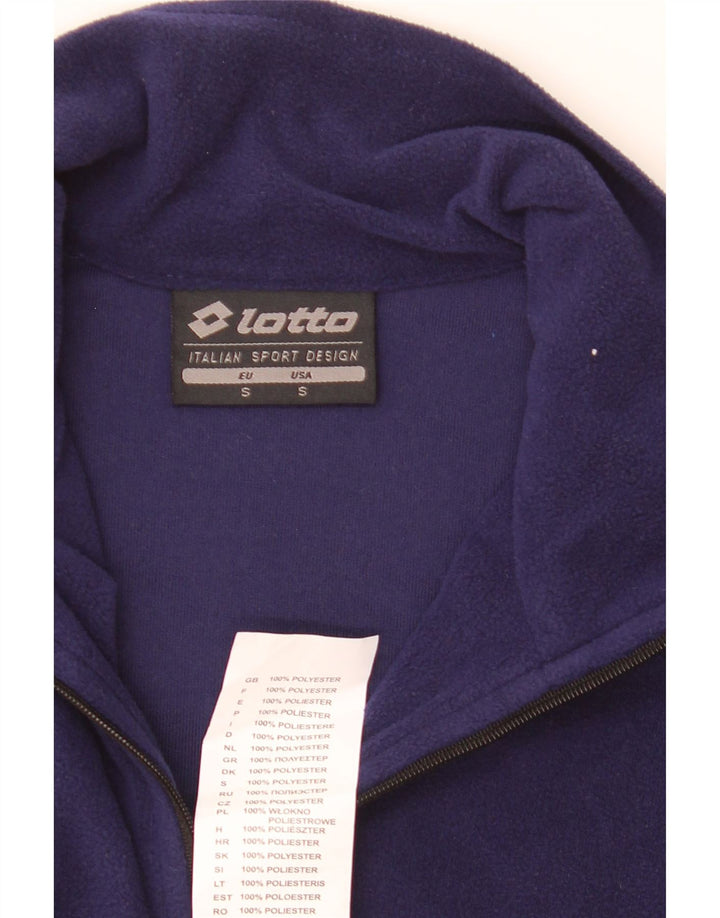 Lotto Womens Zip Neck Fleece Jumper Small Navy Blue Polyester