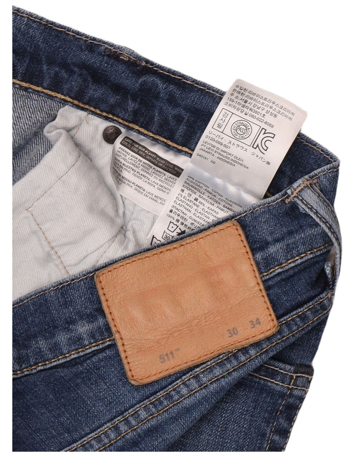 Levi's Womens 511 Slim Jeans W30 L32 Blue Cotton