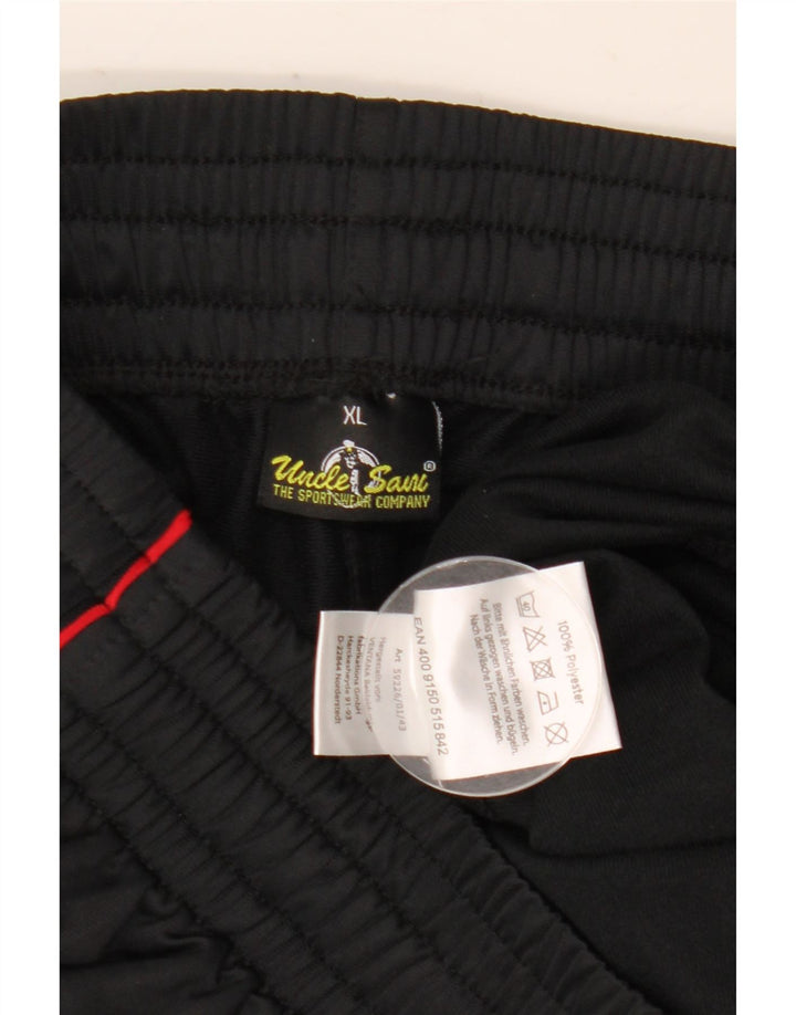 Uncle Sam Mens Graphic Capri Tracksuit Trousers XL Black Polyester