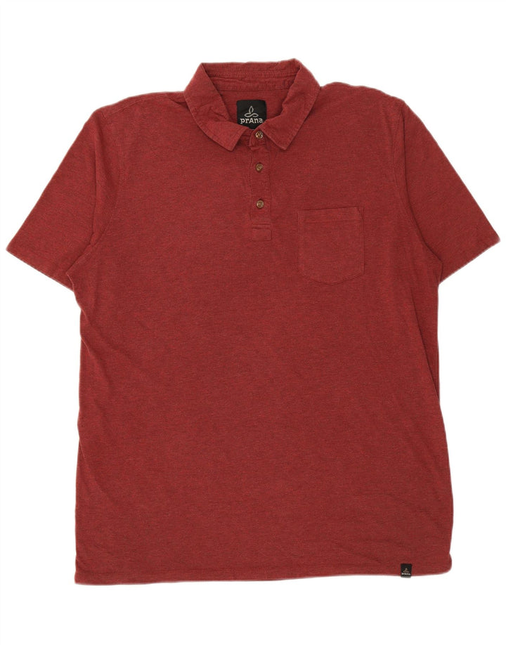Prana Mens Polo Shirt Large Red