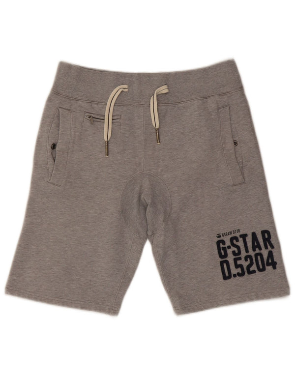 G-Star Mens Graphic Sport Shorts Medium Grey Flecked Cotton
