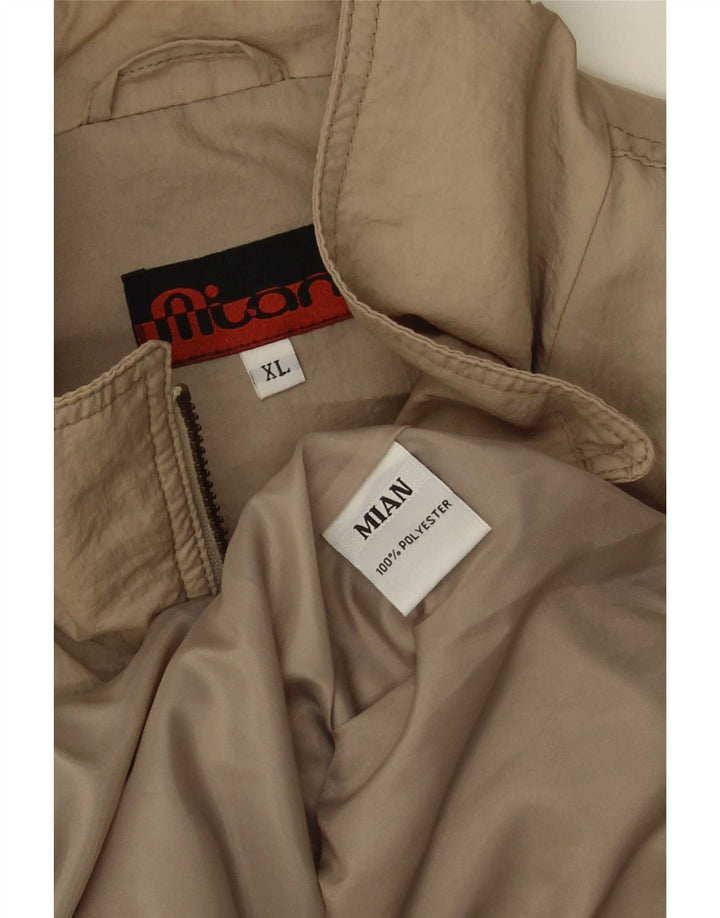 Vintage Mens Bomber Jacket UK 42 XL Beige Polyester