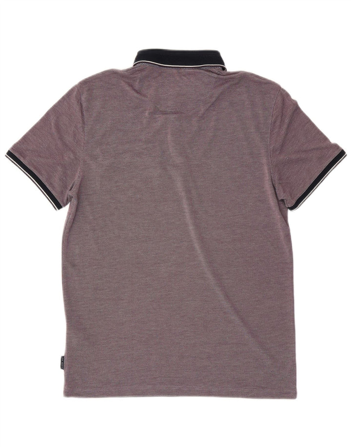 TED BAKER Mens Polo Shirt Size 3 Medium Purple Modal