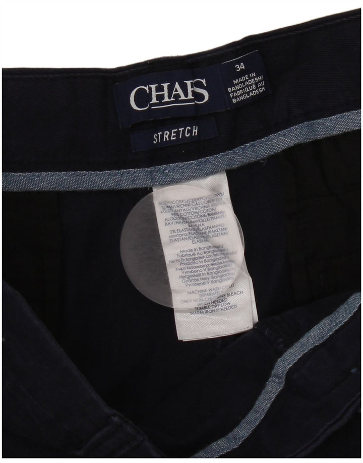 Chaps Mens Chino Shorts W34 Large Navy Blue Cotton