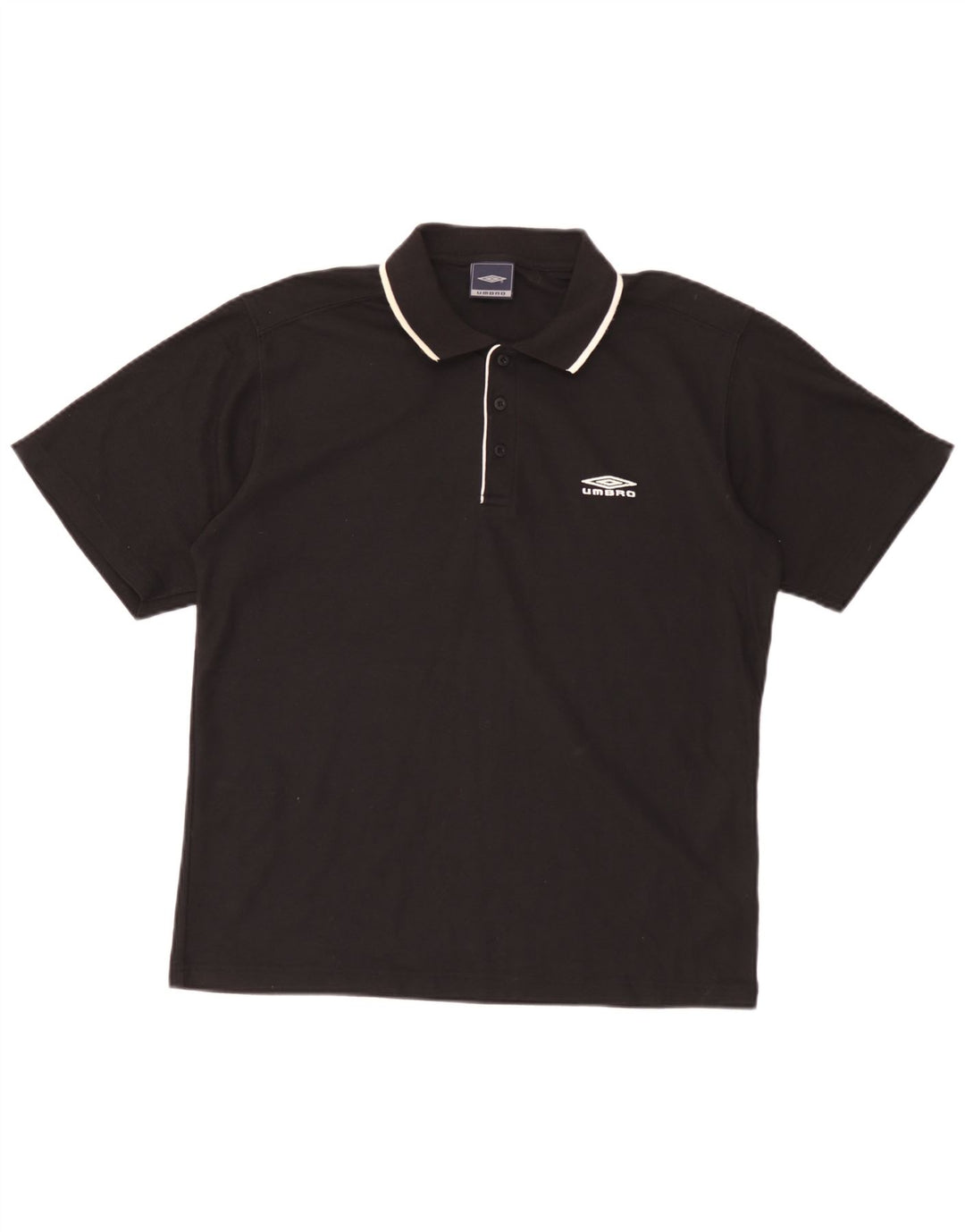 Umbro Mens Polo Shirt Medium Black Polyester