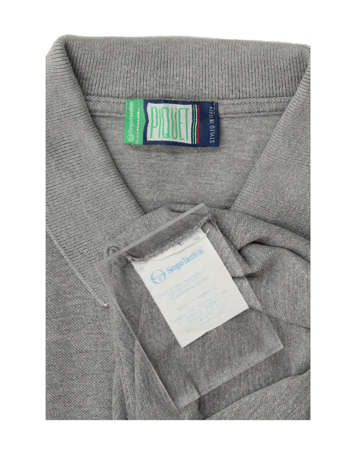 SERGIO TACCHINI Mens Polo Shirt Medium Grey Cotton Vintage Sergio Tacchini and Second-Hand Sergio Tacchini from Messina Hembry 