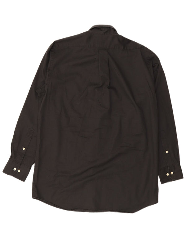 Chaps Mens Shirt Size 15 1/2 Medium Black Cotton