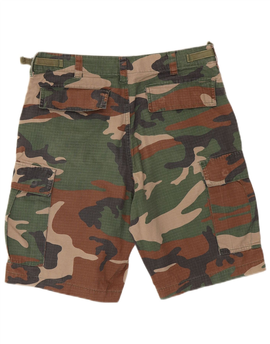 VINTAGE Mens Cargo Shorts XS W30  Multicoloured Camouflage Cotton