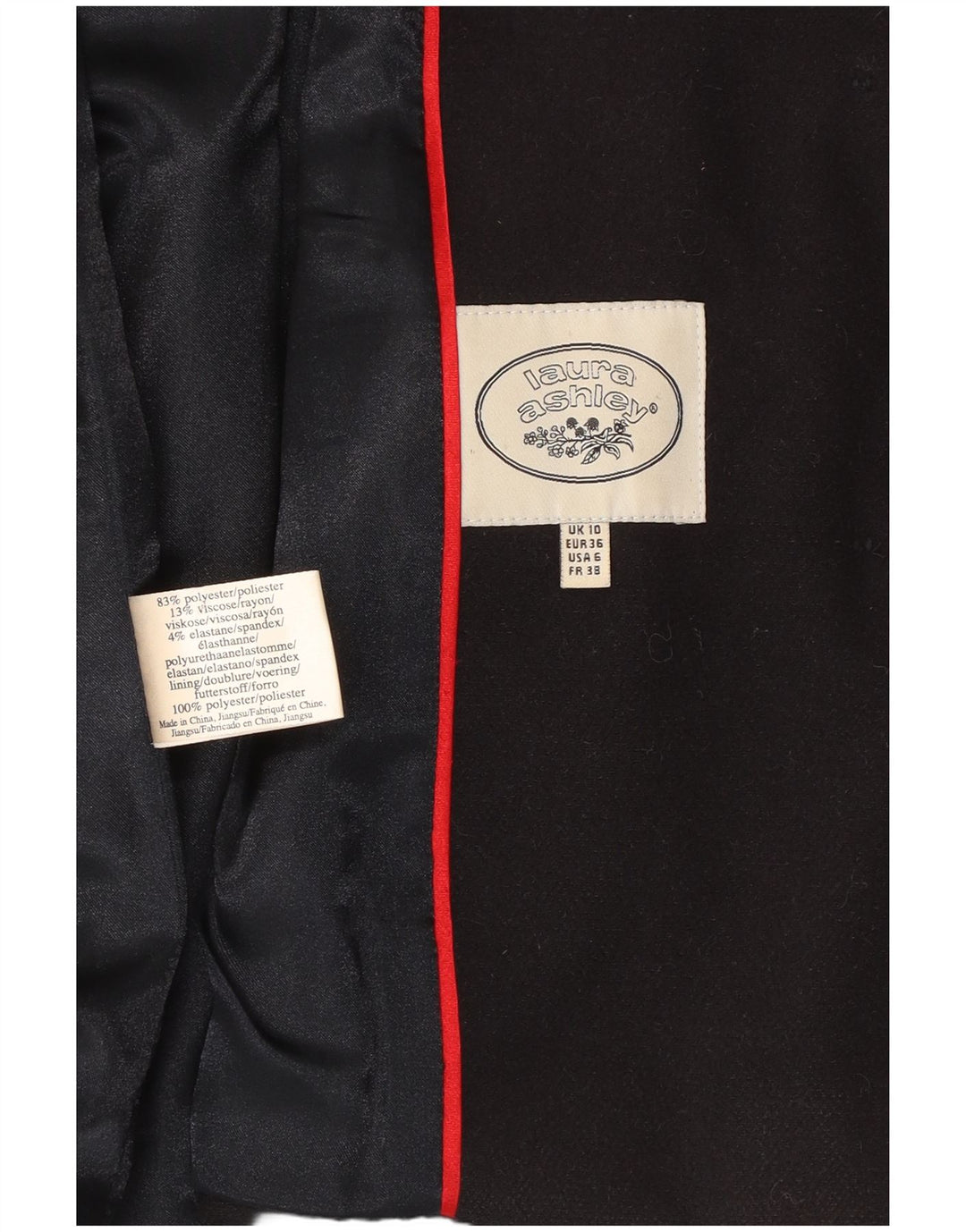 LAURA ASHLEY Womens Hooded 5 Button Blazer Jacket UK 10 Small Navy Blue