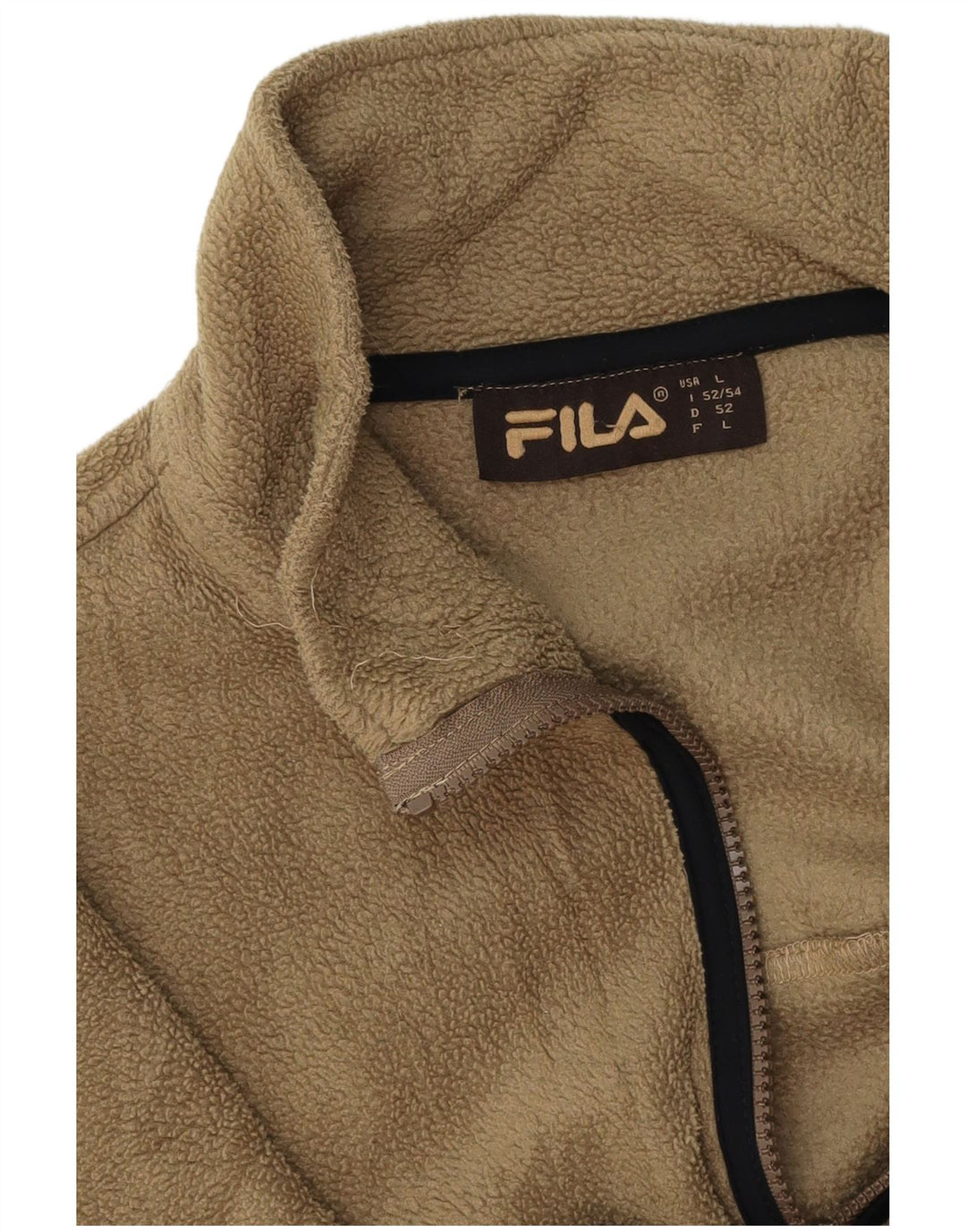 FILA Mens Fleece Jacket UK 40 Large Beige