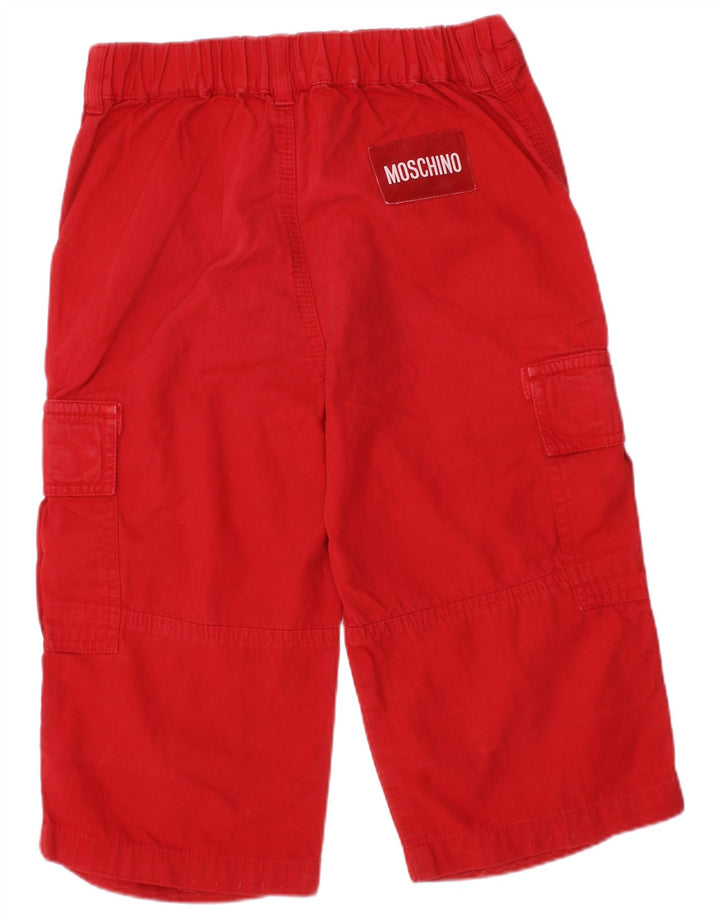 Moschino Boys Cargo Bermuda Shorts 4-5 Years W22 Red Cotton