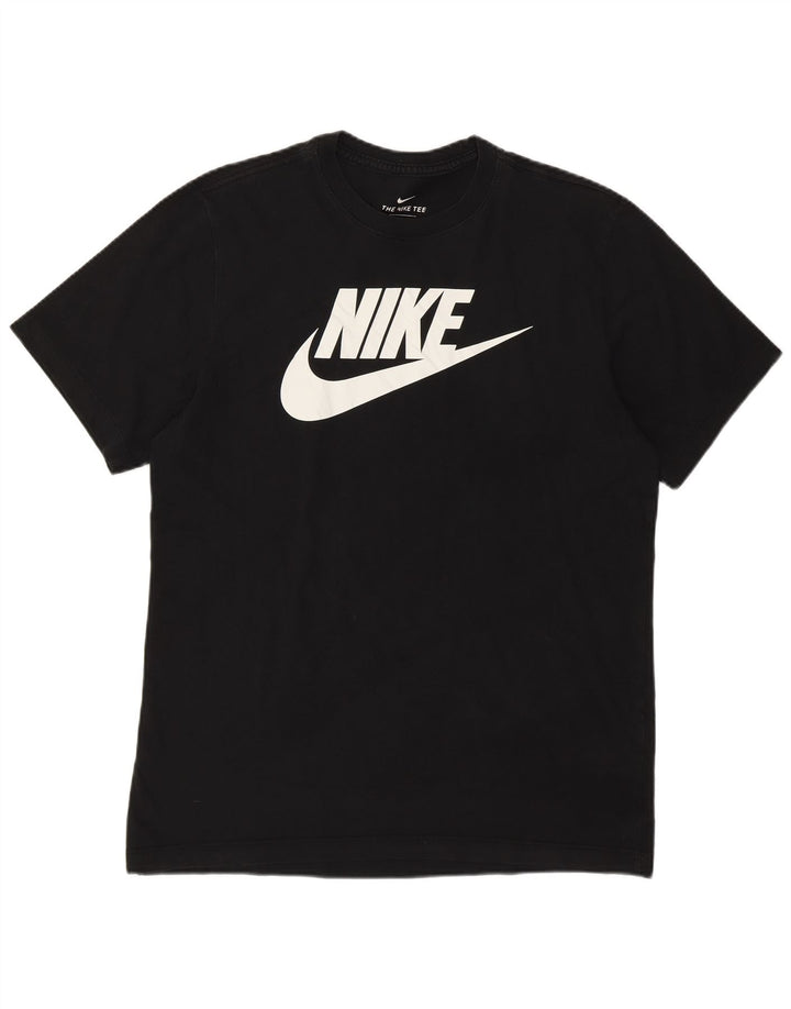 Nike Mens Graphic T-Shirt Top Medium Black Cotton