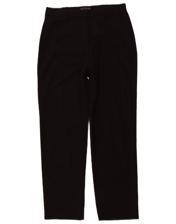 MARKS & SPENCER Womens Short Chino Trousers UK 10 Small W29 L28 Black