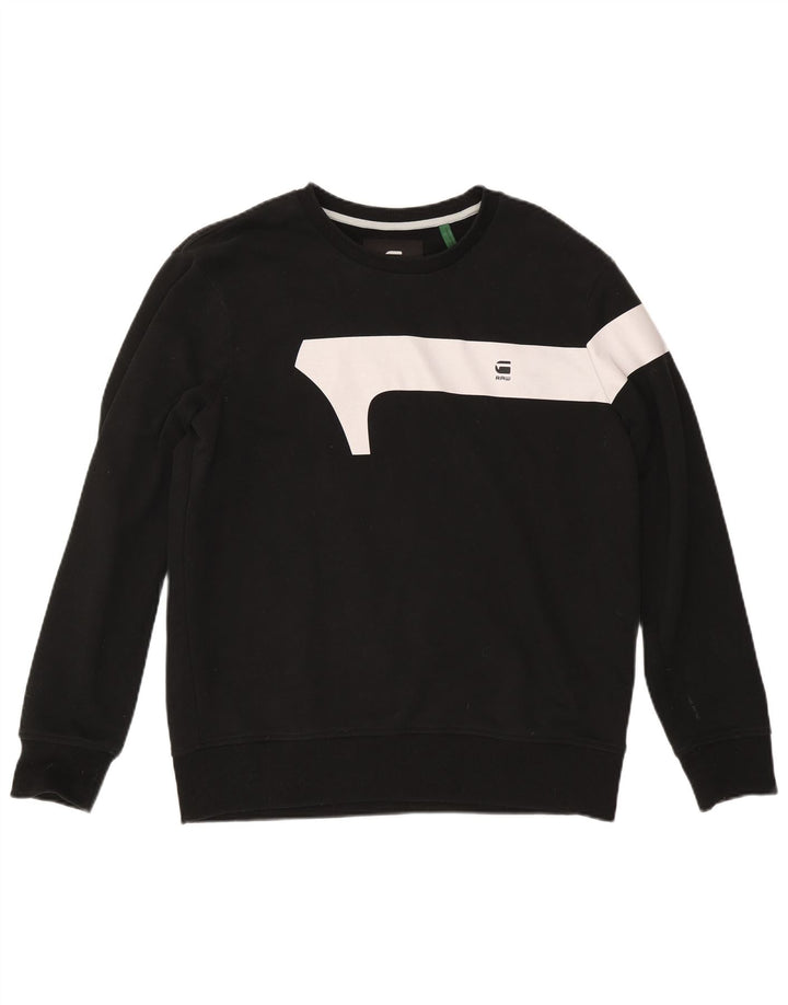 G-Star Mens Sweatshirt Jumper XL Black Colourblock Cotton