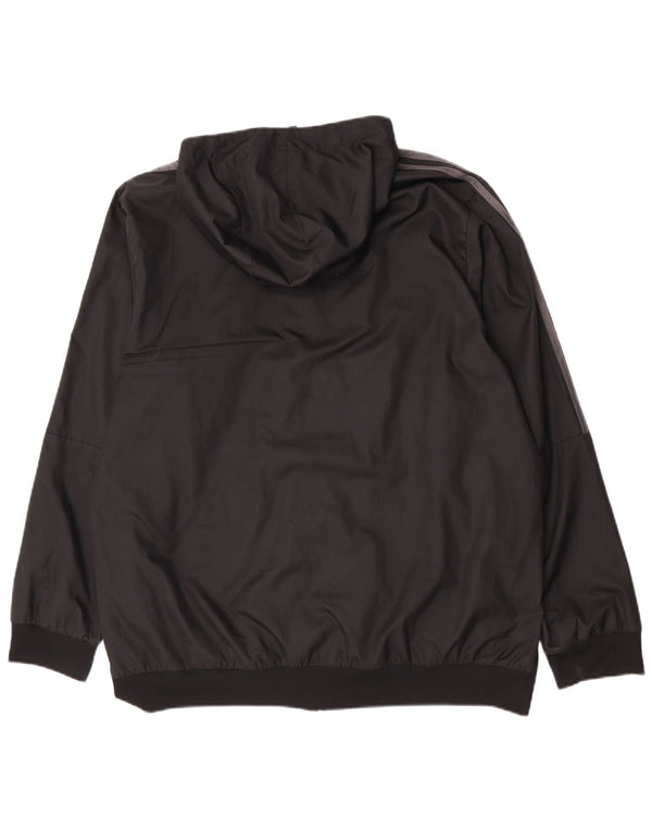 Adidas Mens Hooded Tracksuit Top Jacket UK 46/48 XL Black Colourblock