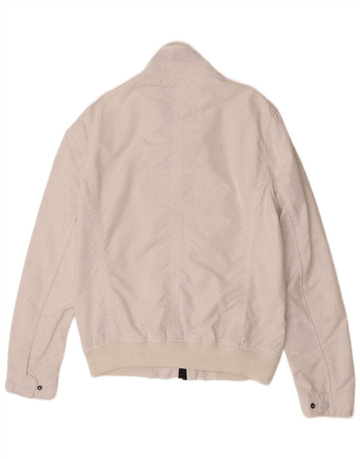 Tommy Hilfiger Mens Bomber Jacket UK 38 Medium White Nylon