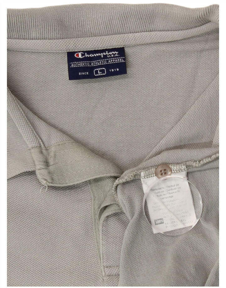 Champion Mens Polo Shirt Large Grey Cotton