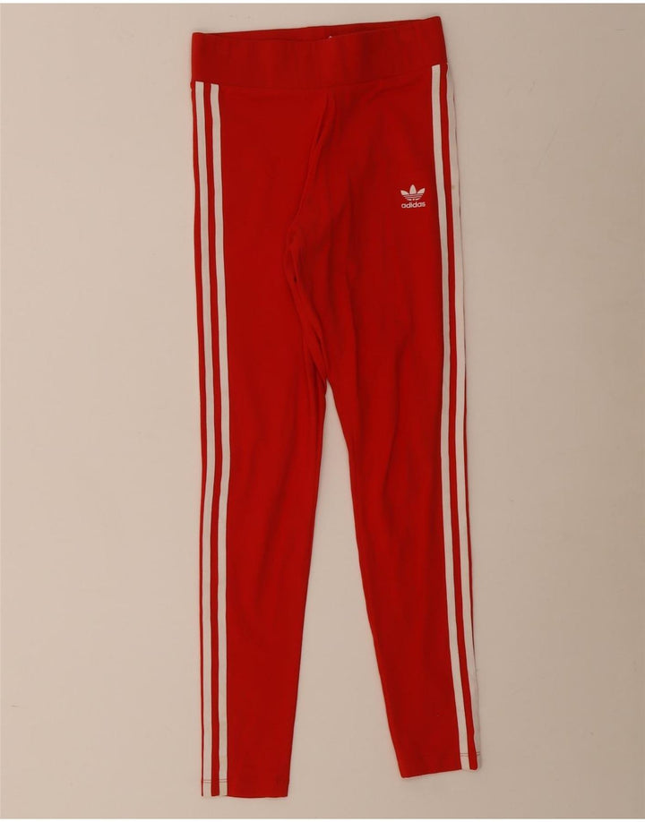 Adidas Womens Leggings UK 10 Small Red Cotton