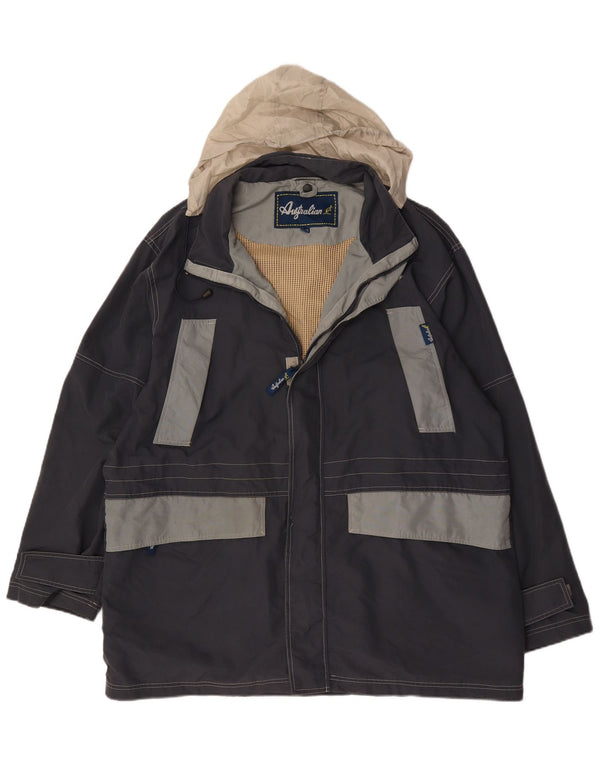 AUSTRALIAN L'ALPINA Mens Windbreaker Jacket UK 42 XL Navy Blue Colourblock