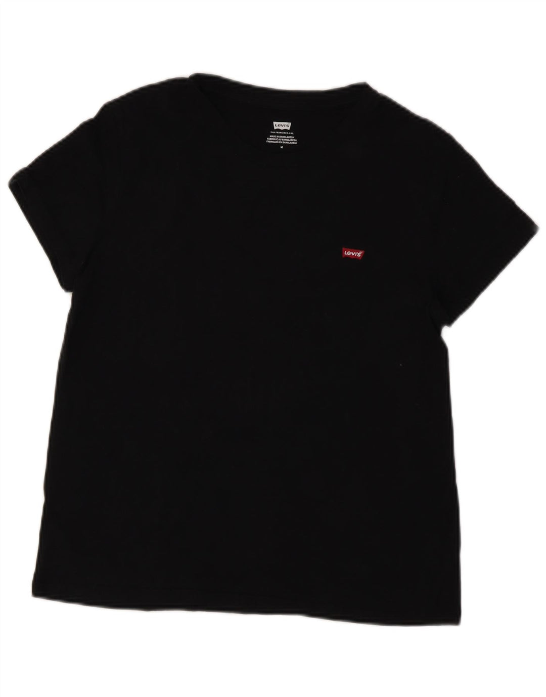 LEVI'S Womens T-Shirt Top UK 12 Medium Black Cotton