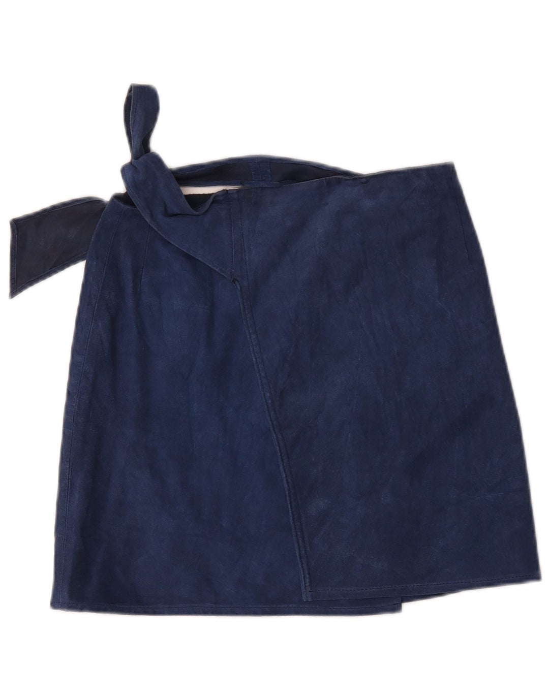 Vintage Womens Suede Mini Wrap Skirt W32 Large Navy Blue