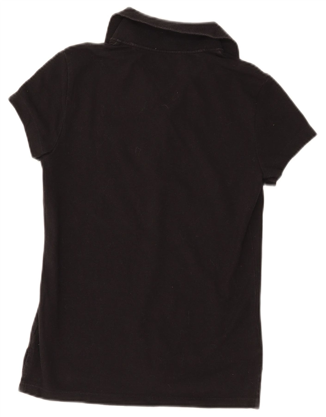 TOMMY HILFIGER Womens Polo Shirt UK 8 Small Black Cotton