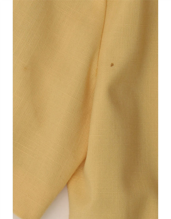 AVENUE Womens 3 Button Short Sleeve Blazer Jacket UK 14 Large Yellow Vintage Avenue and Second-Hand Avenue from Messina Hembry 