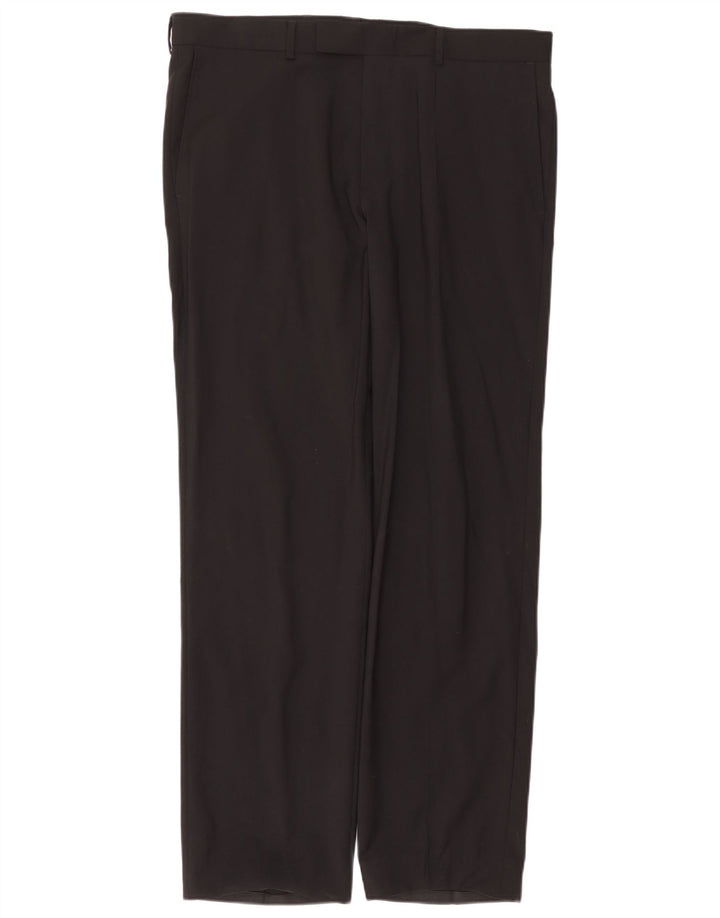 Hugo Boss Mens Straight Suit Trousers W36 L33 Black