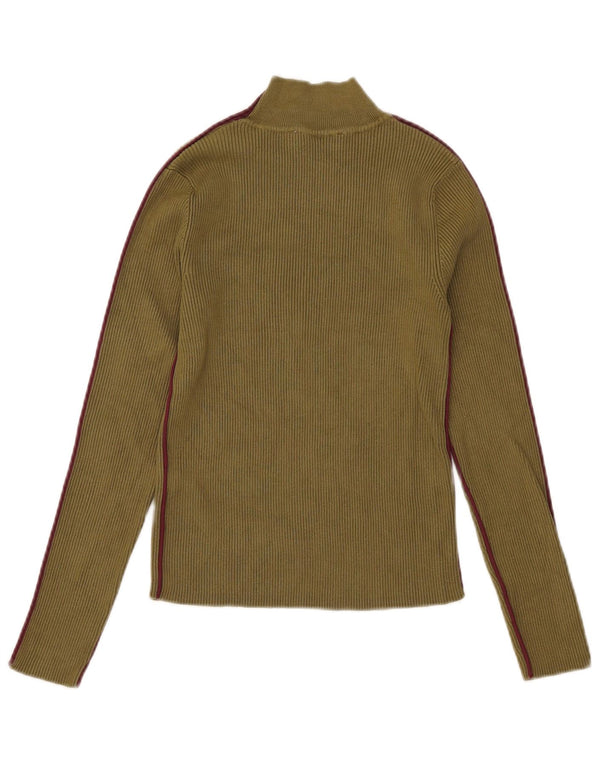 Zara Womens Top Long Sleeve UK 14 Large Khaki Viscose