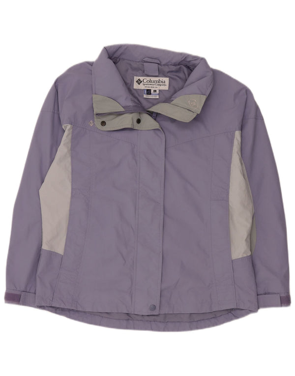 COLUMBIA Womens Interchange Rain Jacket UK 16 Large Purple Colourblock
