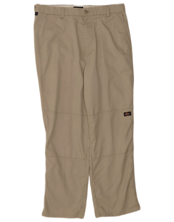 Dockers Mens Straight Chino Trousers W34 L30 Beige Polyester