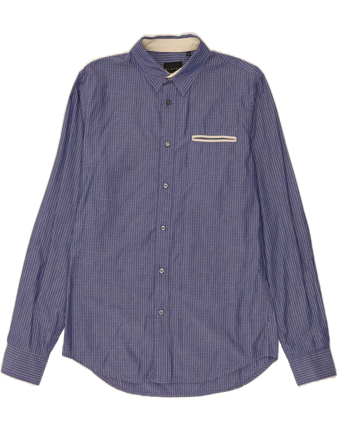 SISLEY Mens Shirt Size 15 1/2 40 Medium Blue Striped Cotton Vintage Sisley and Second-Hand Sisley from Messina Hembry 
