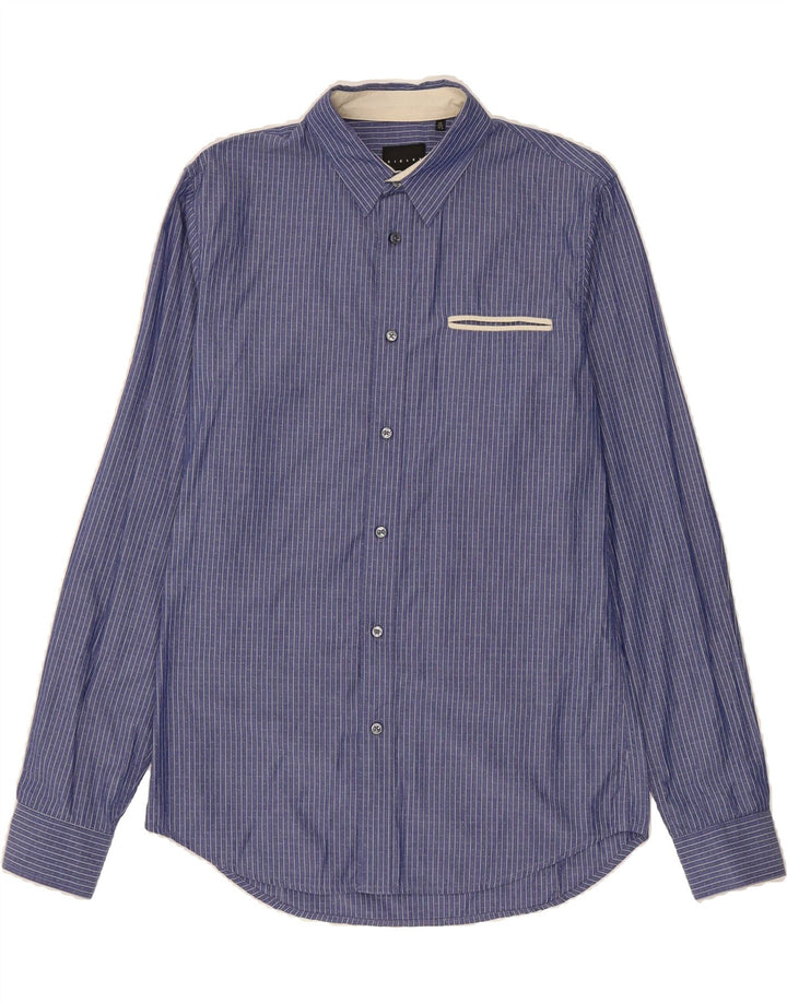 SISLEY Mens Shirt Size 15 1/2 40 Medium Blue Striped Cotton Vintage Sisley and Second-Hand Sisley from Messina Hembry 