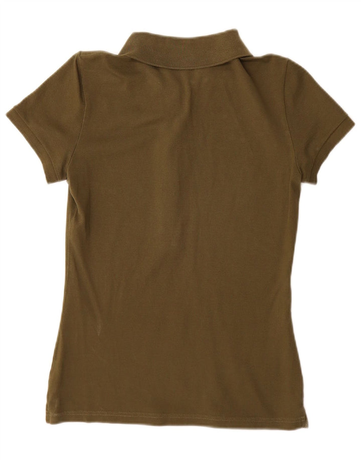Lacoste Womens Polo Shirt Size 38 Medium Khaki Cotton