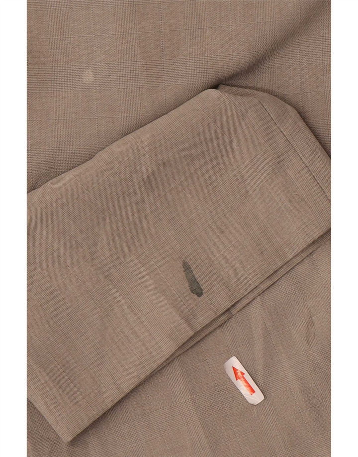 Marks & Spencer Mens Straight Suit Trousers W38 L33 Beige Polyester