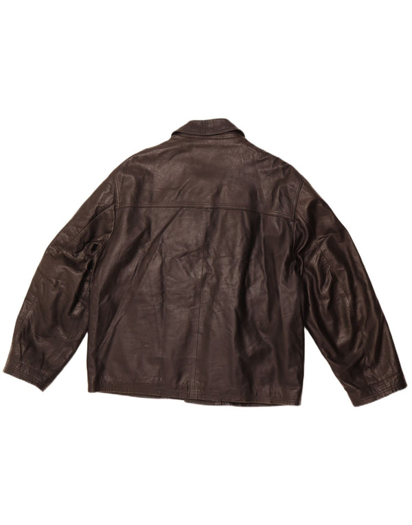 VINTAGE Mens Leather Jacket UK 40 Large Black Leather