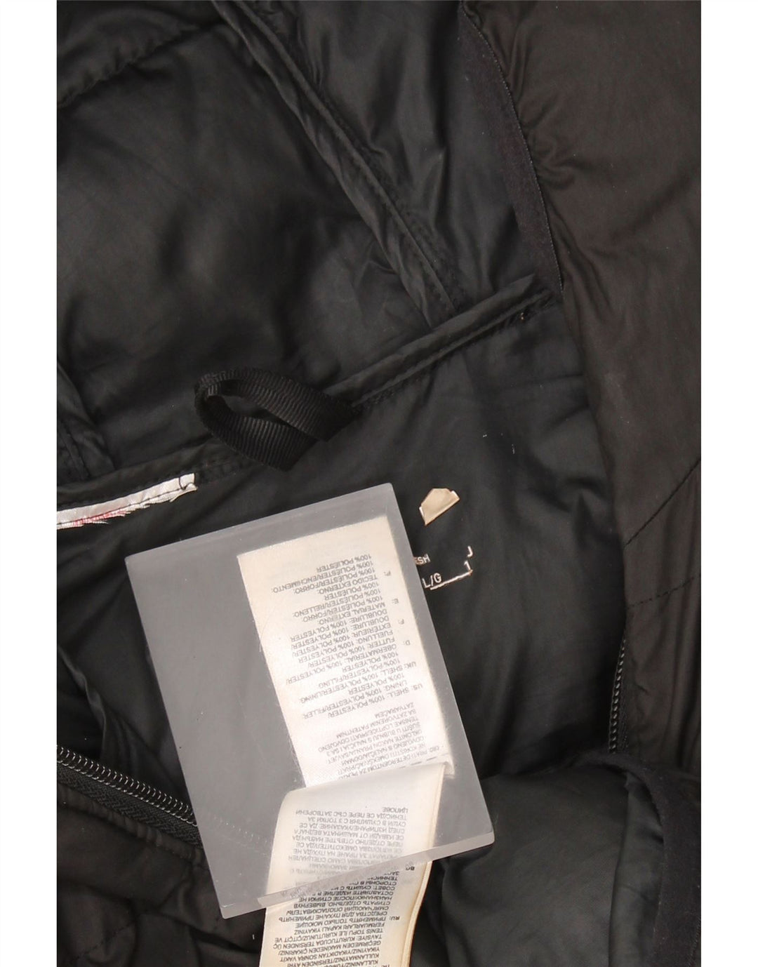 ADIDAS Womens Hooded Padded Jacket UK 16 Large Black Colourblock Polyester