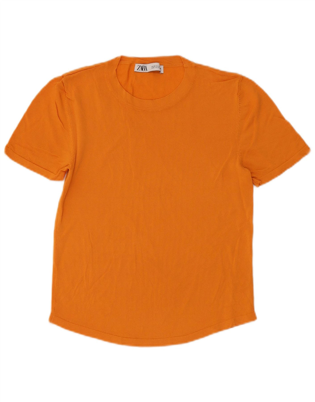 Zara Womens T-Shirt Top UK 12 Medium Orange