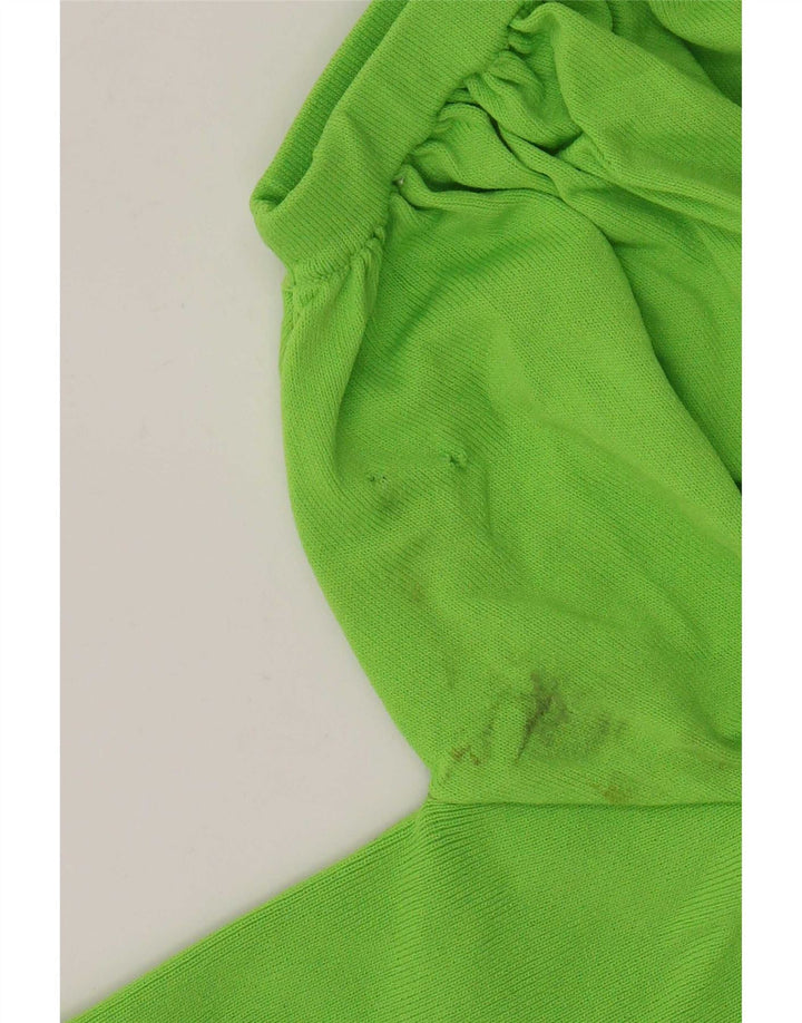 Zara Womens Crop Off Shoulder Top UK 12 Medium Green Viscose