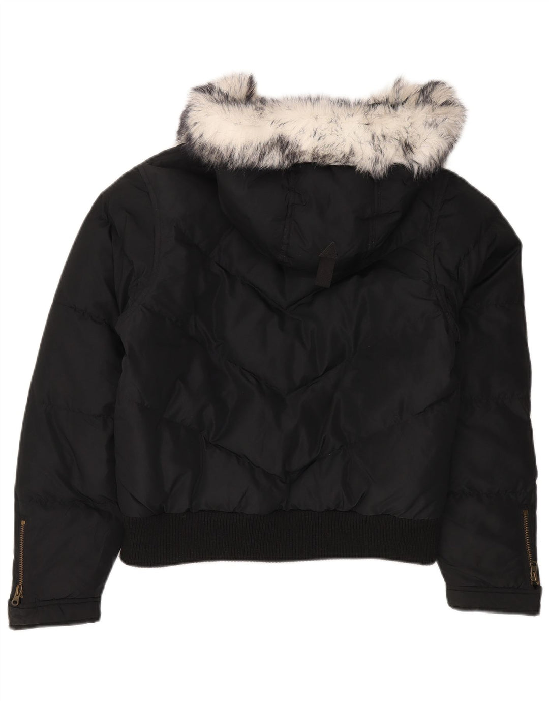 BRUGI Womens Hooded Padded Jacket UK 14 Large  Black Polyester