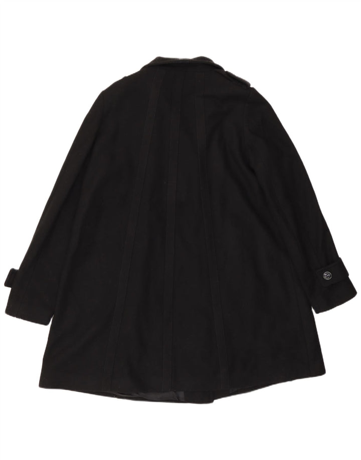 Reiss Womens Military Overcoat UK 12 Medium Black Wool