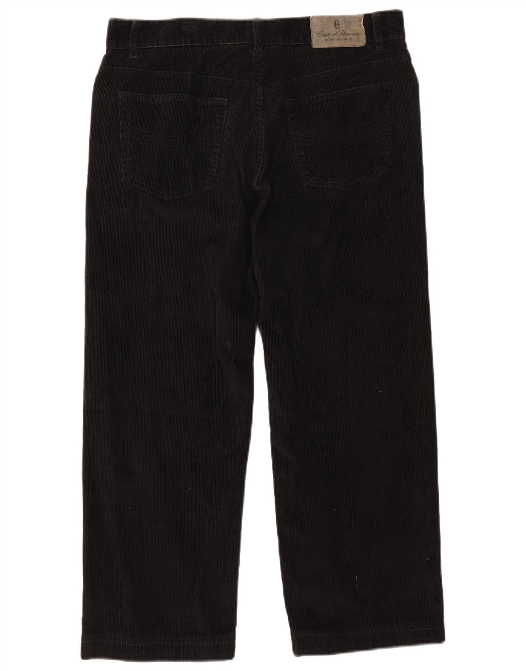 CONTE OF FLORENCE Mens Corduroy Cropped Trousers IT 50 Large W34 L25 Black